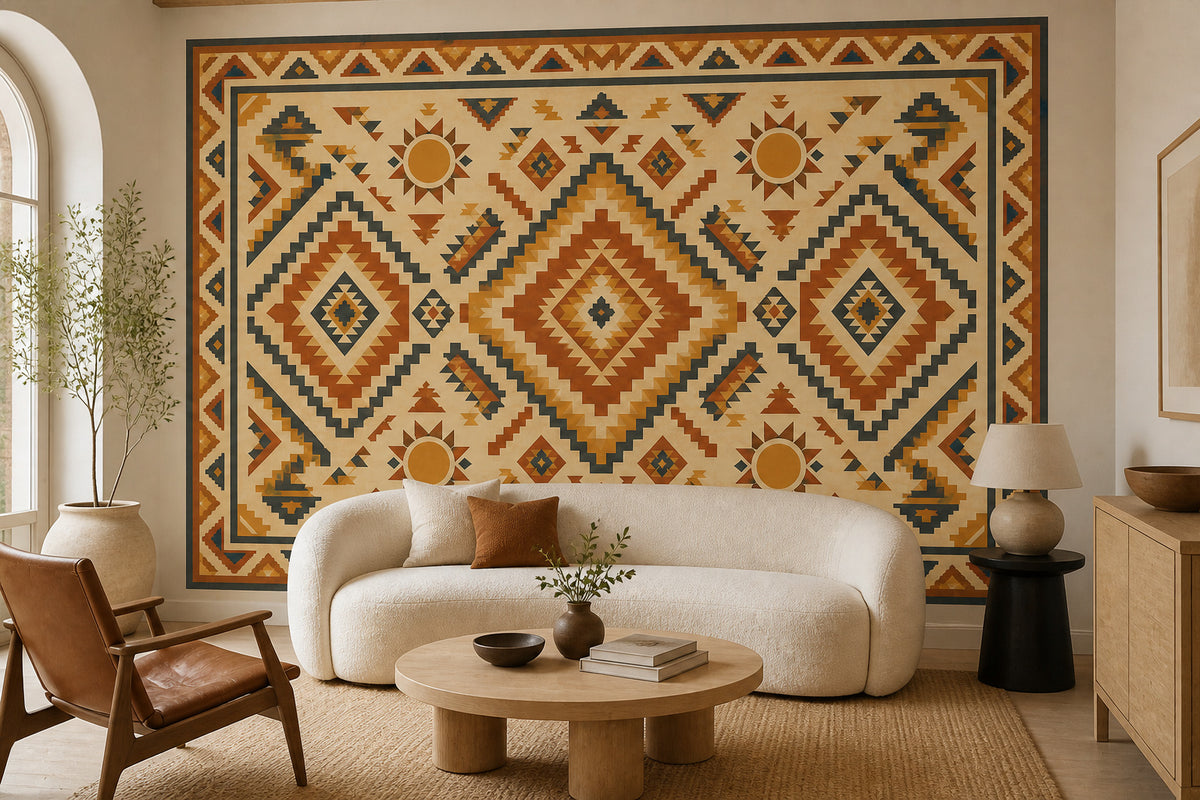 Sand Aztec Sun Wallpaper Mural product view