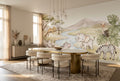 Soft Neutral Safari Watering Hole Wallpaper Mural