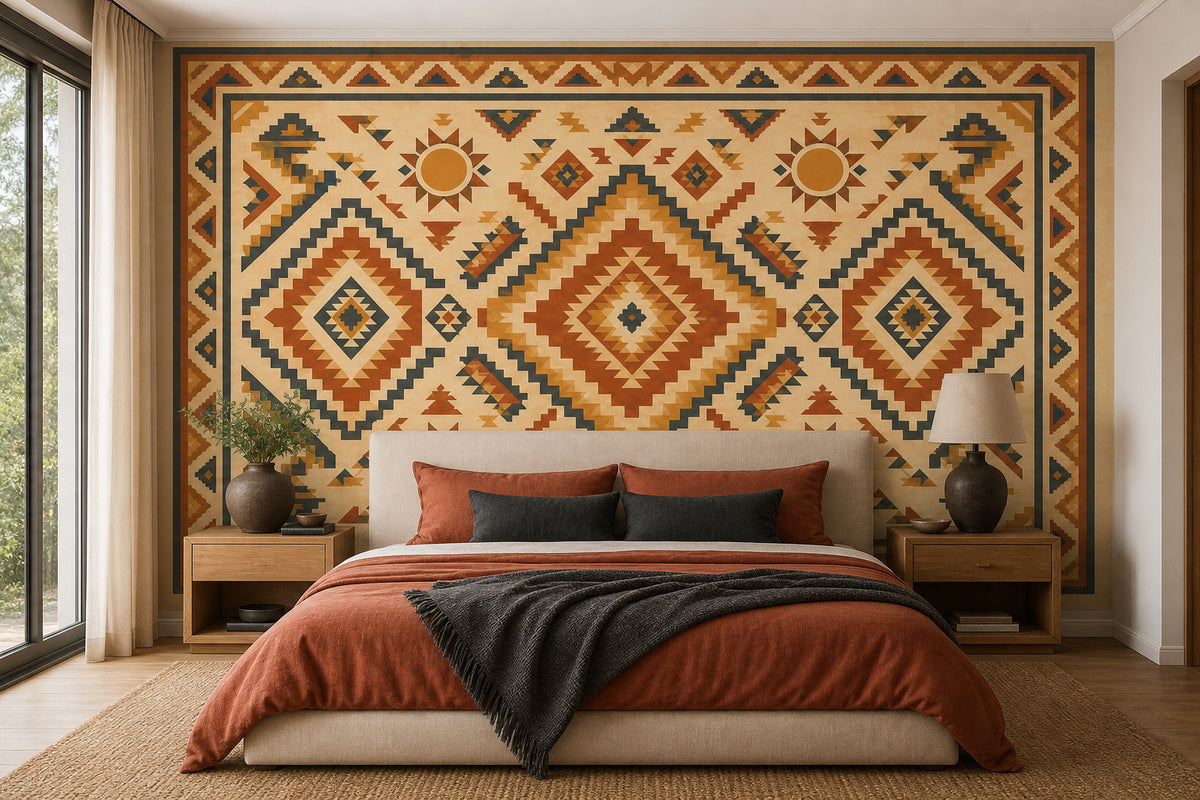 Sand Aztec Sun Wallpaper Mural product view