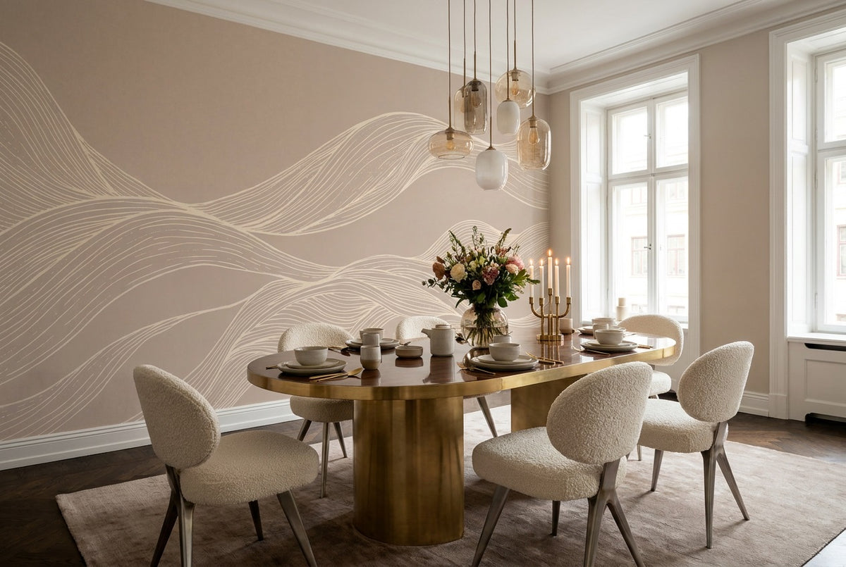 sand waves wallpaper mural custom self adhesive dining room removable non woven vinyl