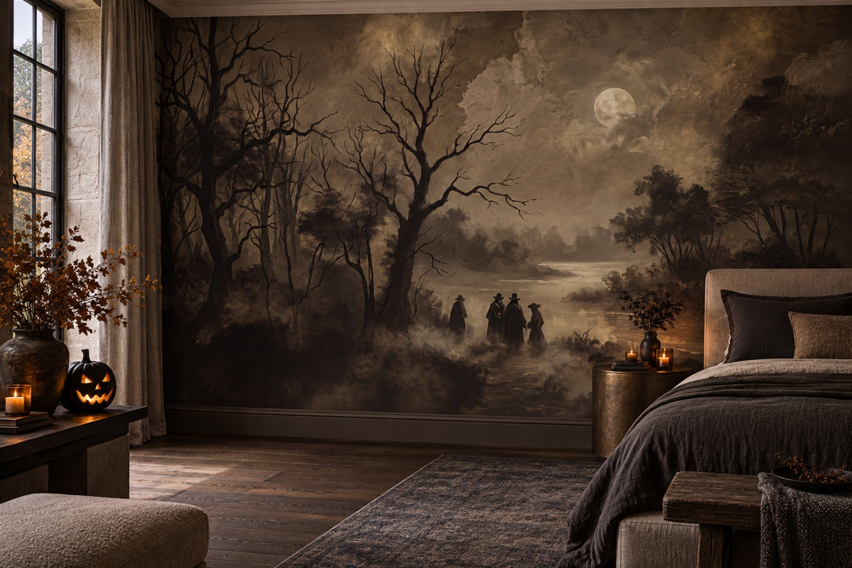 scenic brown forest bedroom custom stick on removable non woven vinyl wallpaper mural