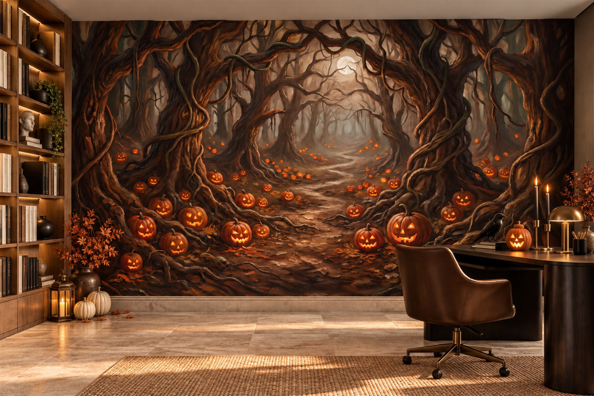 scenic brown forest wallpaper mural study custom removable non woven vinyl stick on