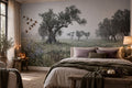 Grey Misty Trees Halloween Wallpaper Mural