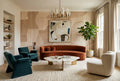 Beige Rounded Geometric Forms Wallpaper Mural