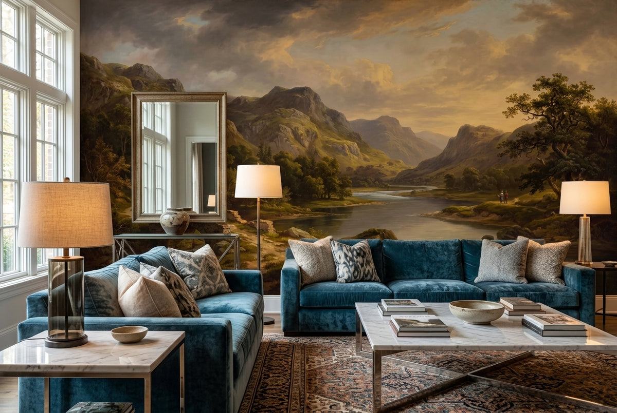 self adhesive custom gold lake living room wallpaper mural removable non woven vinyl