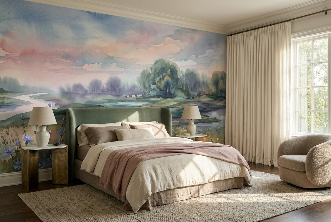 self adhesive custom rose meadow bedroom wallpaper mural removable non woven vinyl
