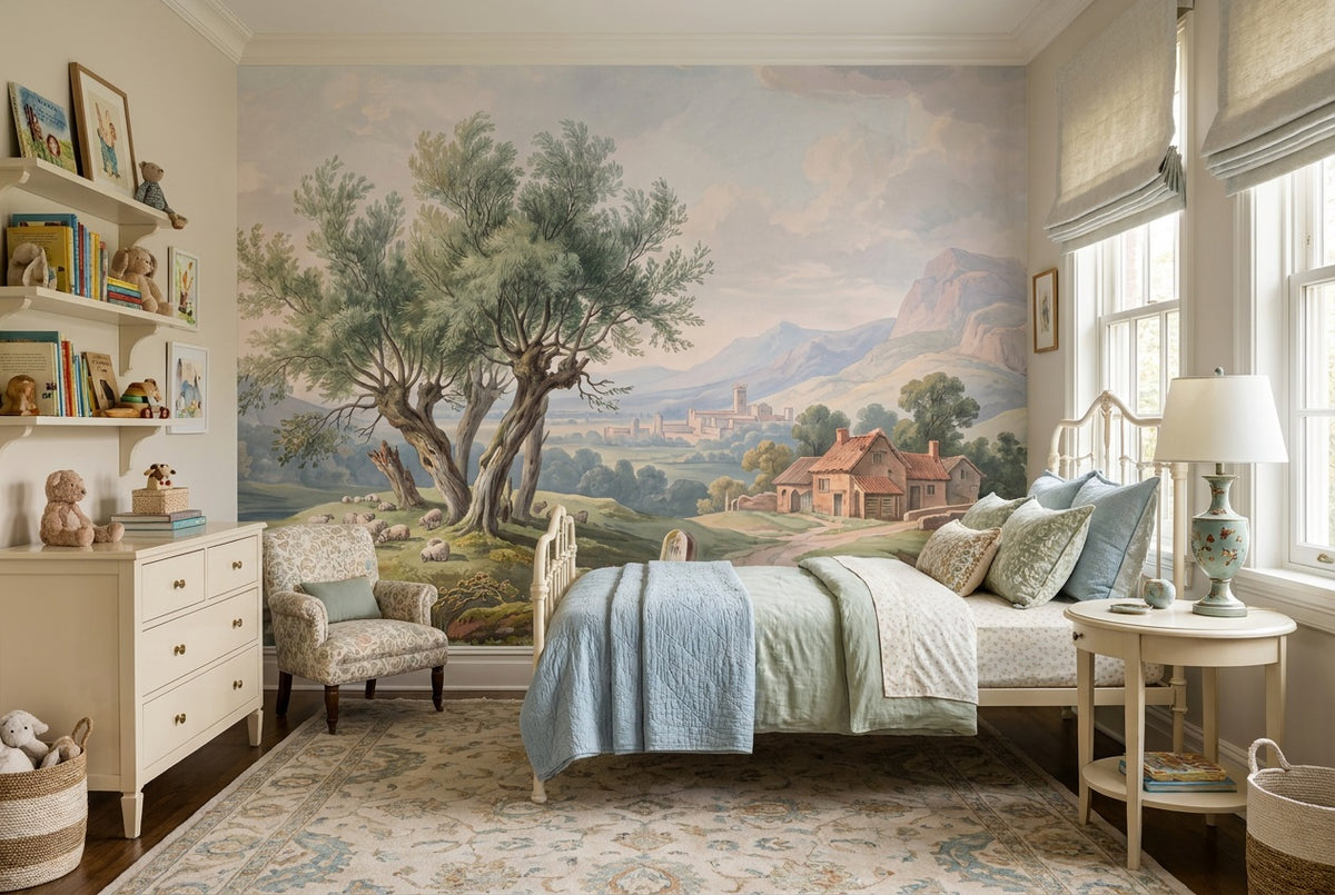 self adhesive custom sage village kids room wallpaper mural removable non woven vinyl