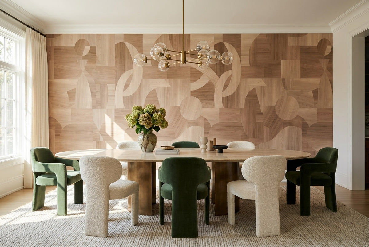 self adhesive custom tan woodgrain dining wallpaper mural removable non woven vinyl
