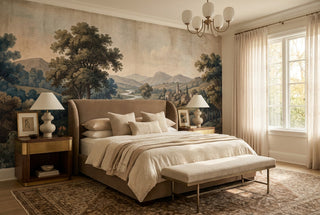 Green Village River Valley Wallpaper Mural