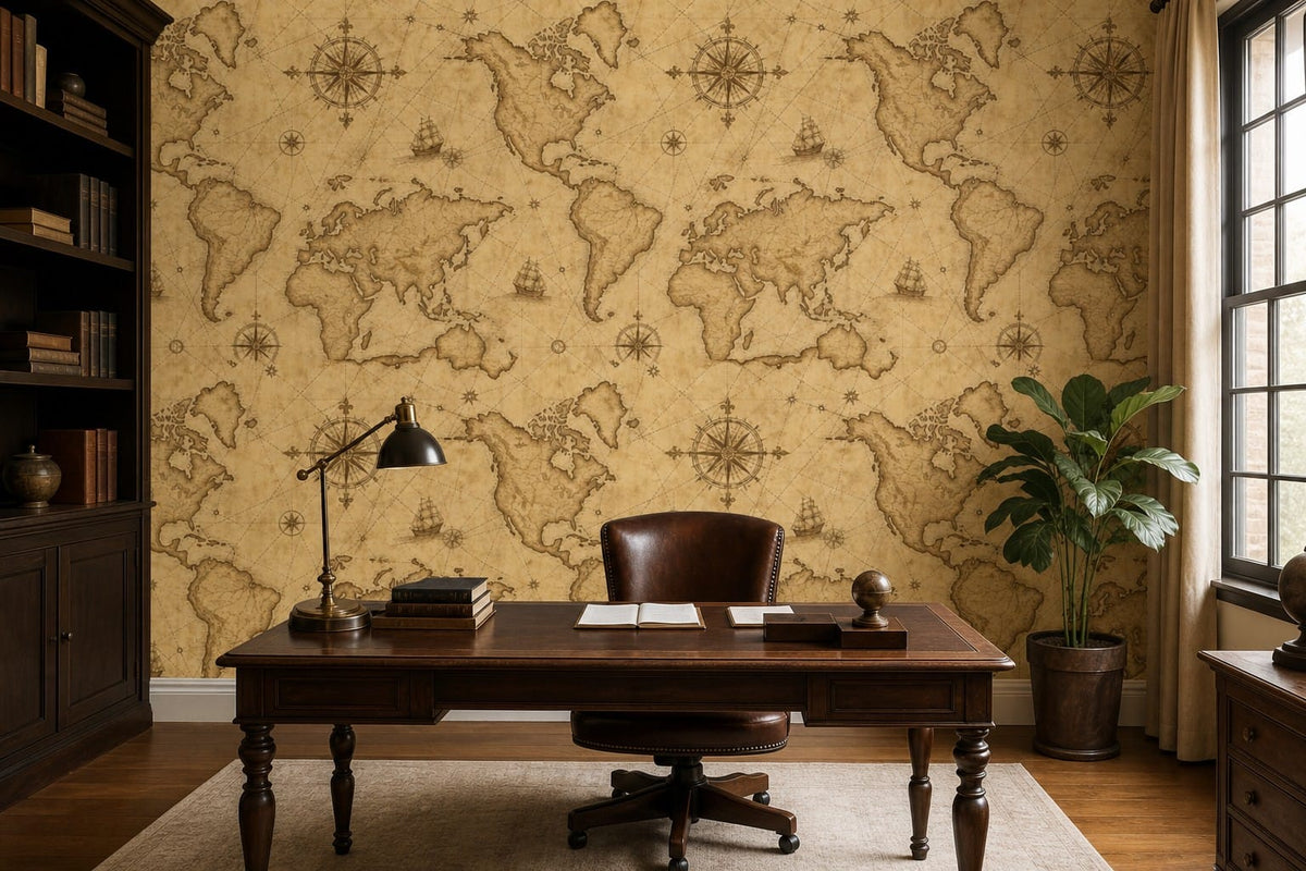 Sepia Antique Wallpaper Mural product view