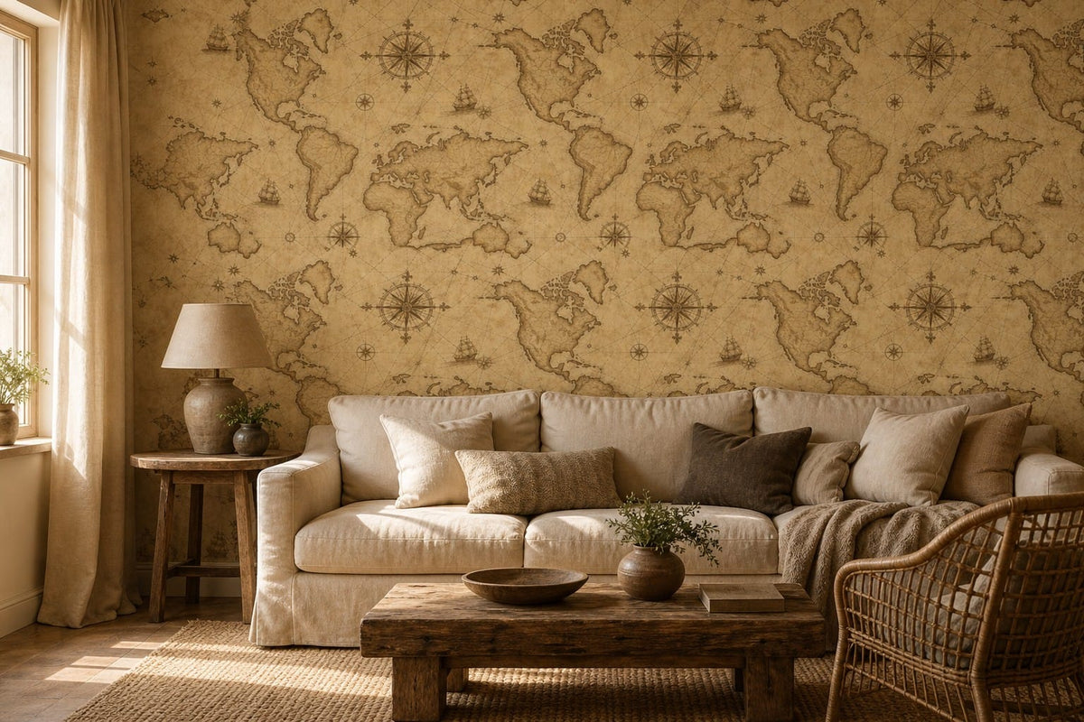 Sepia Antique Wallpaper Mural product view