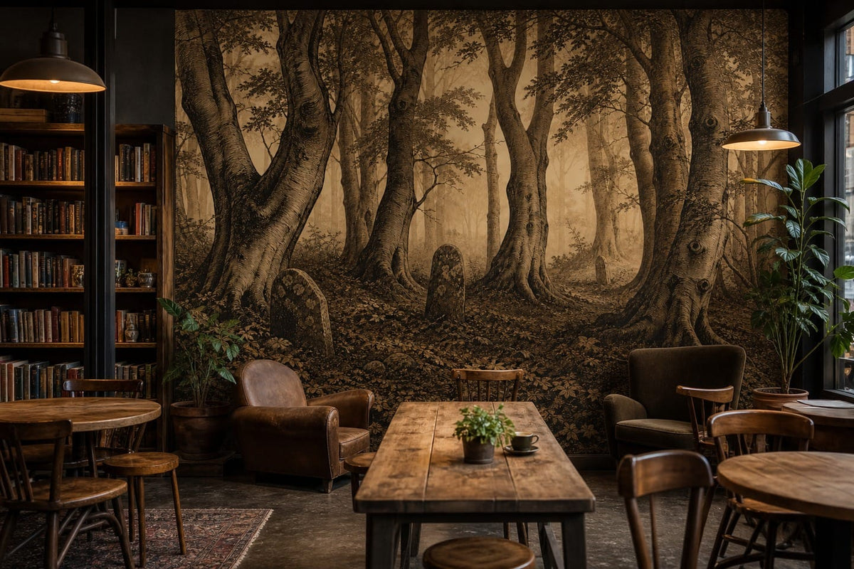 Sepia Grove Wallpaper Mural product view
