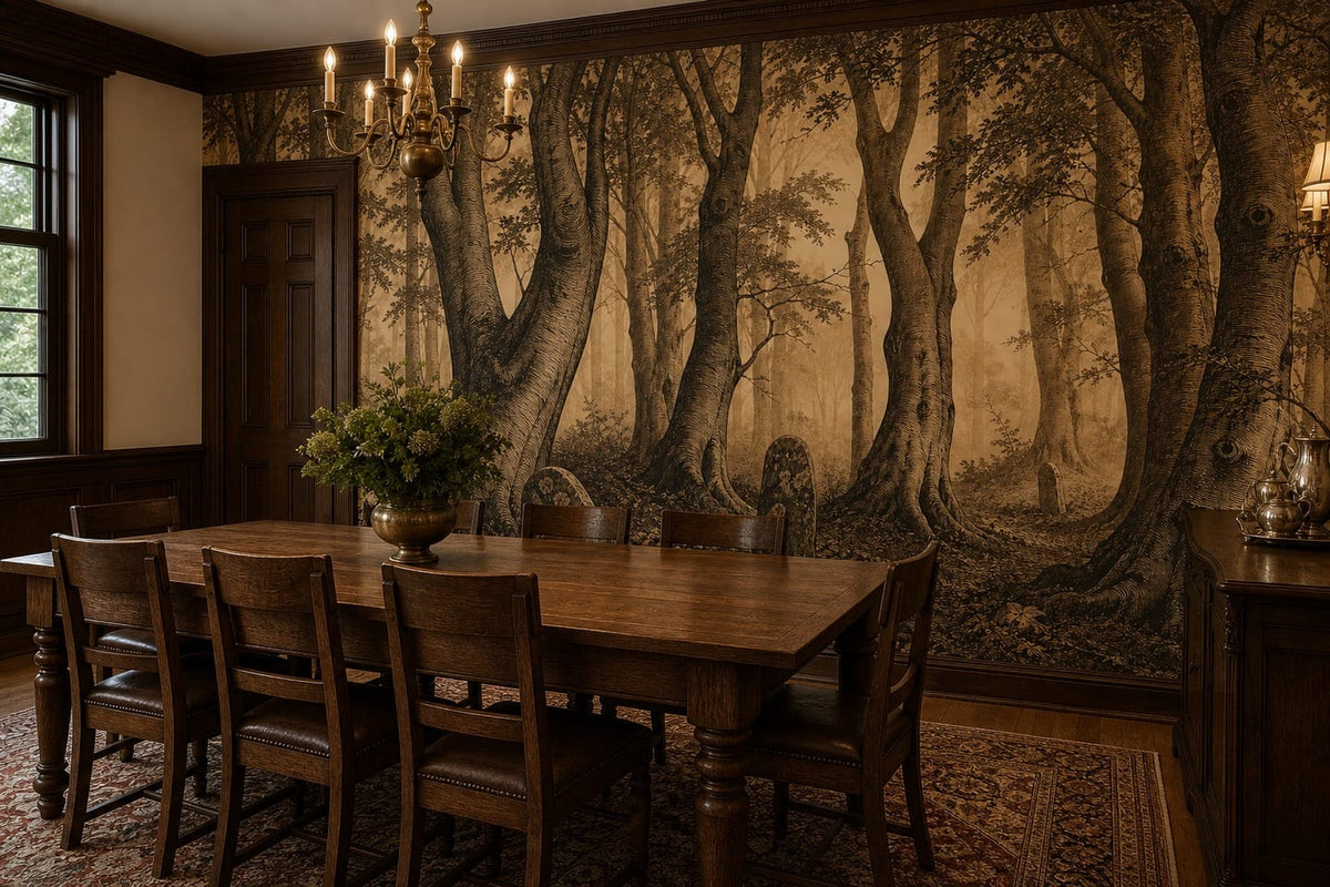 Sepia Grove Wallpaper Mural product view