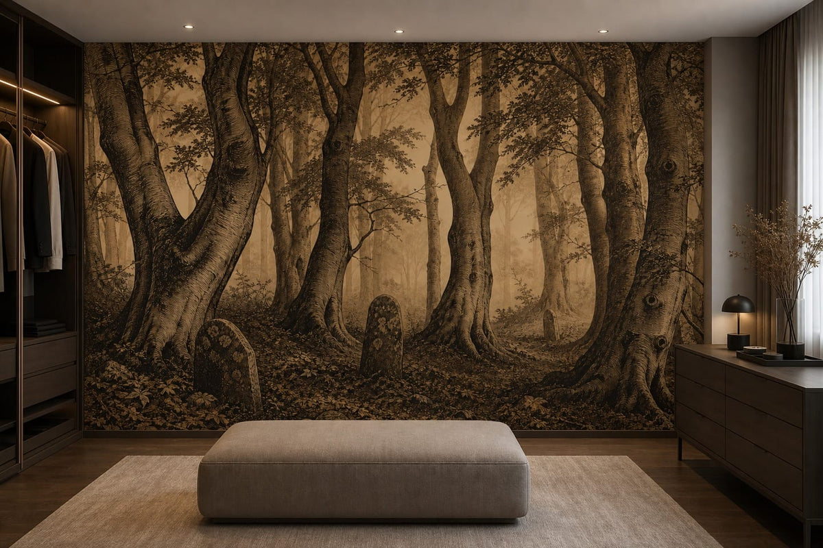 Sepia Grove Wallpaper Mural product view