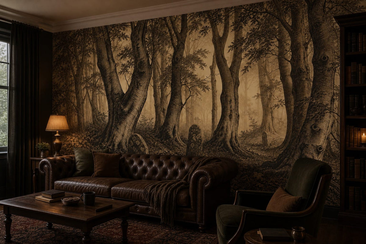 Sepia Grove Wallpaper Mural product view