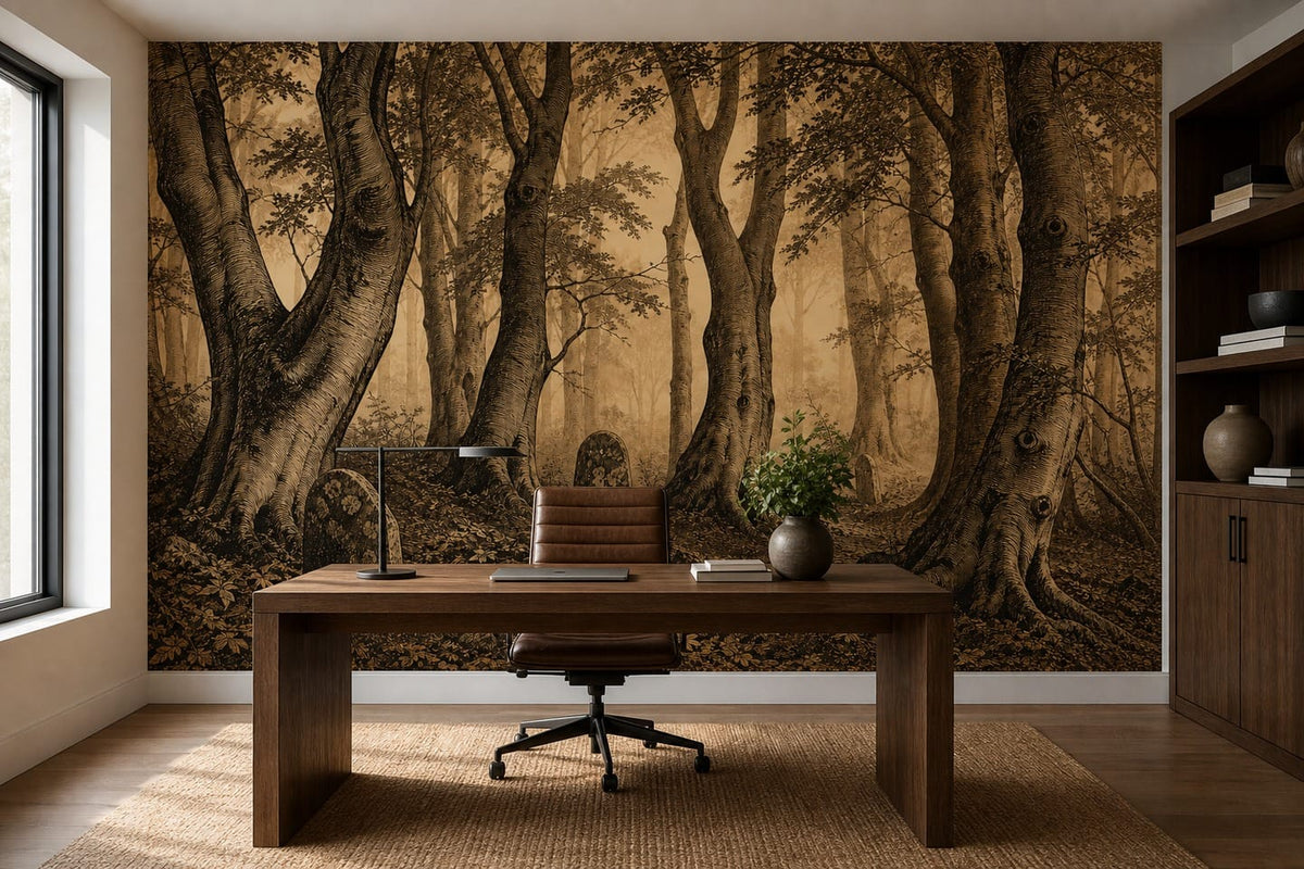 Sepia Grove Wallpaper Mural product view