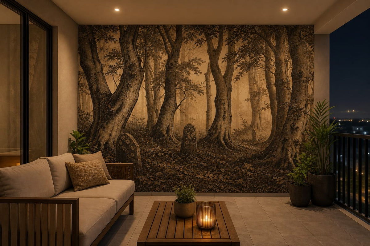 Sepia Grove Wallpaper Mural product view