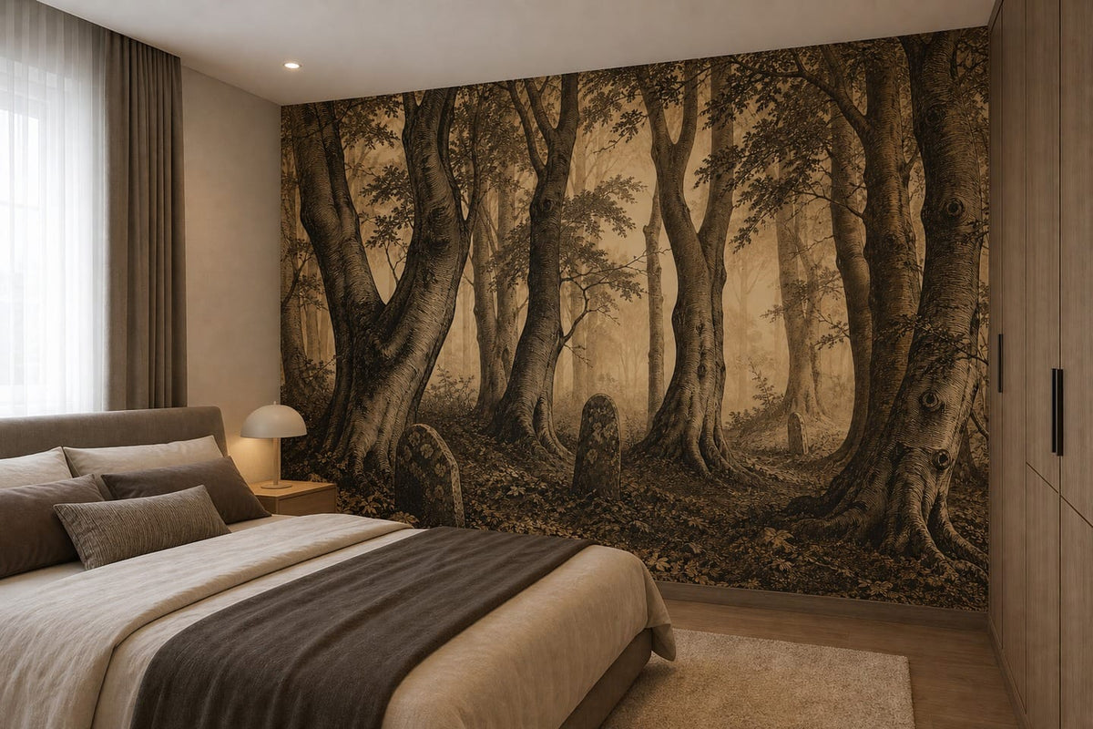 Sepia Grove Wallpaper Mural product view