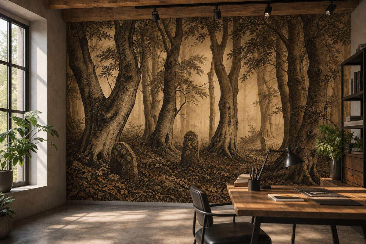 Sepia Grove Wallpaper Mural product view