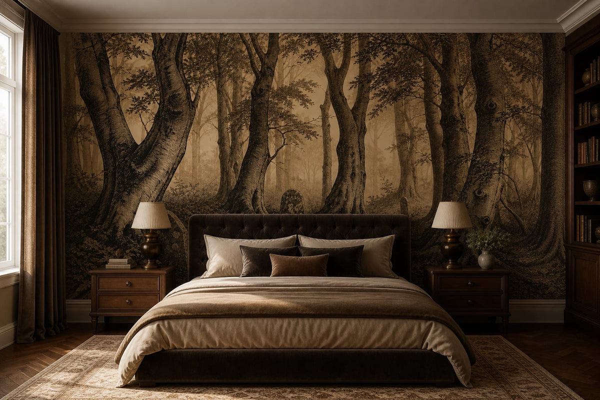 Sepia Grove Wallpaper Mural product view