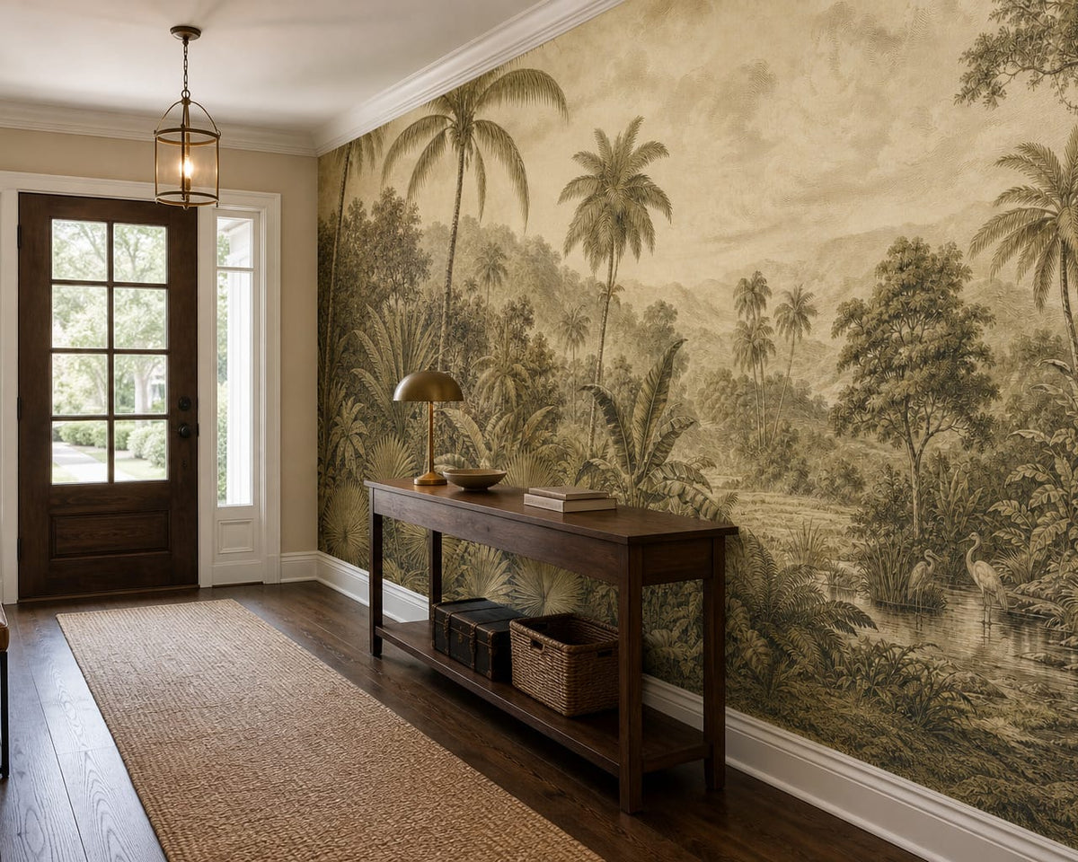 Sepia Palm Wallpaper Mural product view