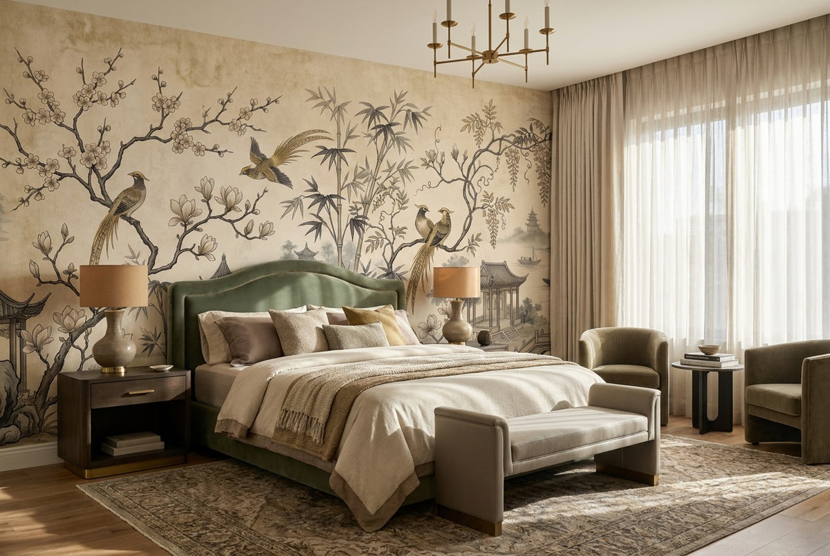 sepia pavilions wallpaper mural custom self adhesive bedroom removable non woven vinyl