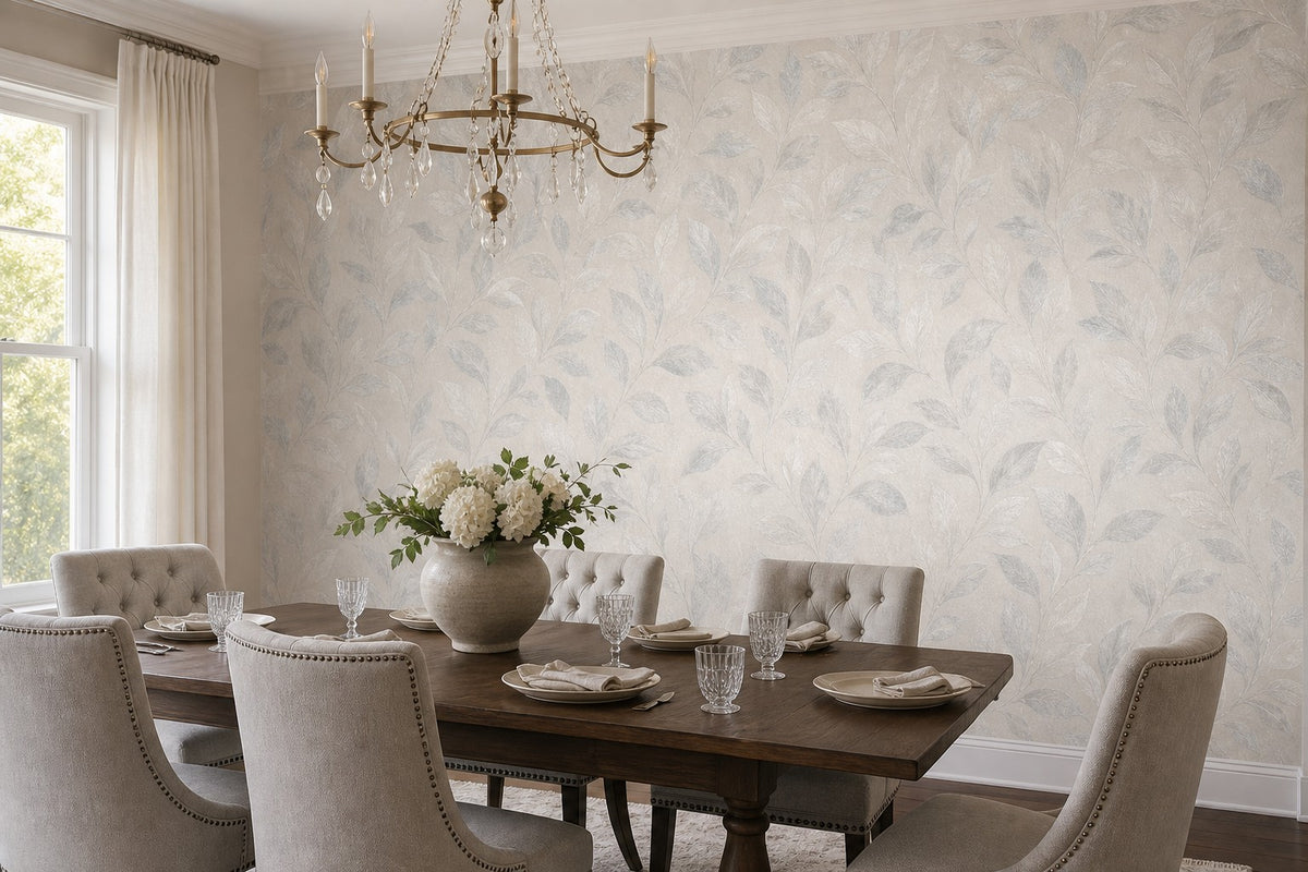 Silver Leaf Wallpaper Mural product view