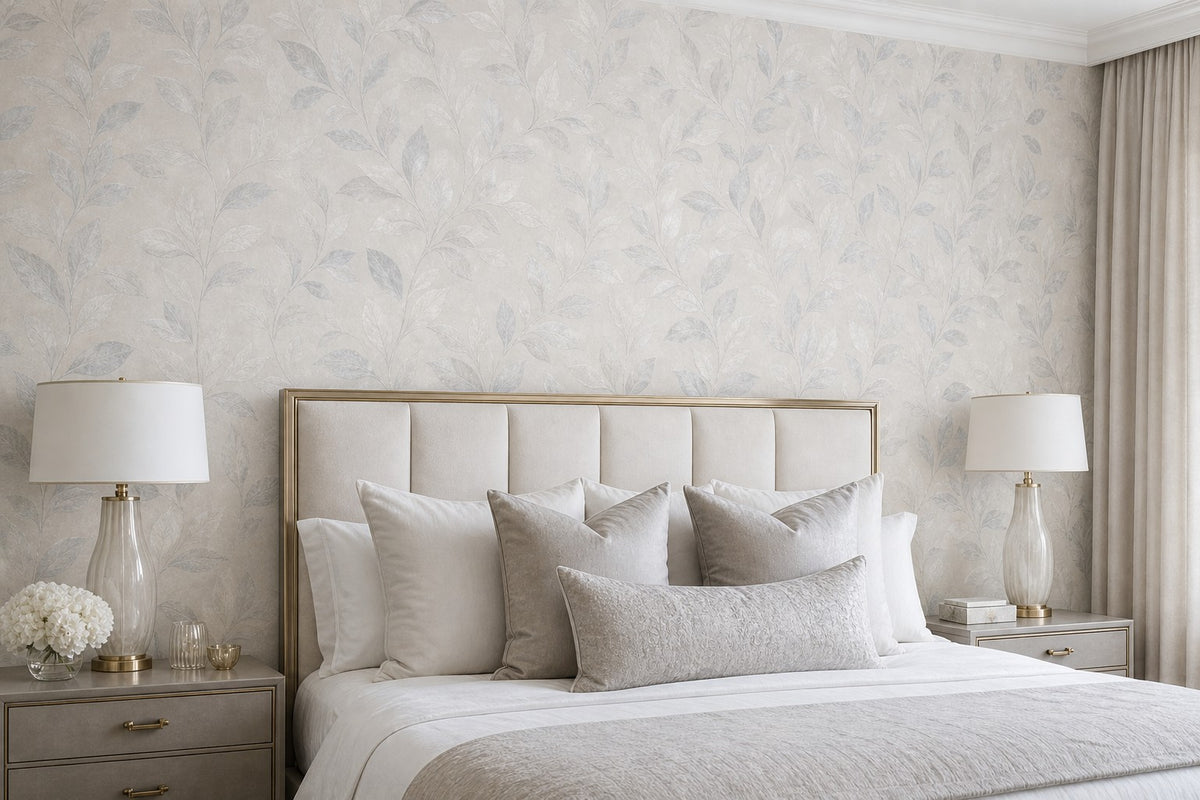Silver Leaf Wallpaper Mural product view