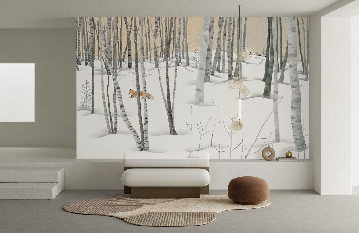 Snowland Fox Wallpaper Mural