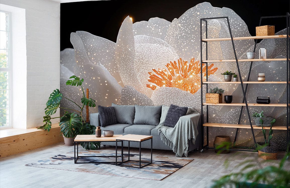 Starlit Bloom Glow Mural Wallpaper