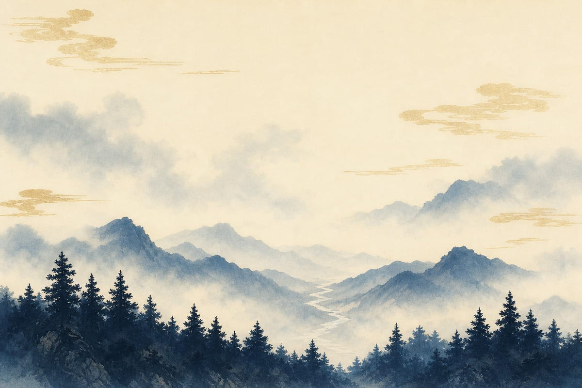 Indigo Cedar Wallpaper Mural product view