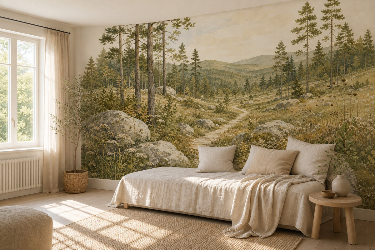 Olive Pine Wallpaper Mural product view