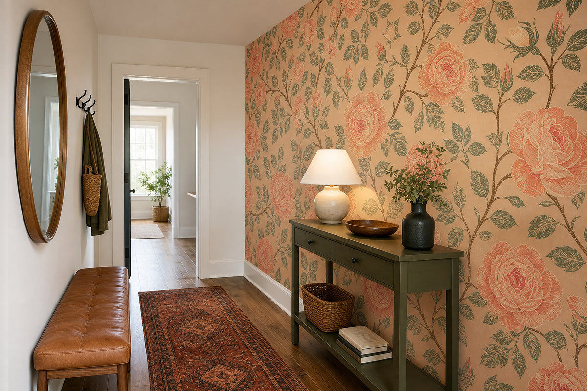 Peach Rose Wallpaper Mural product view