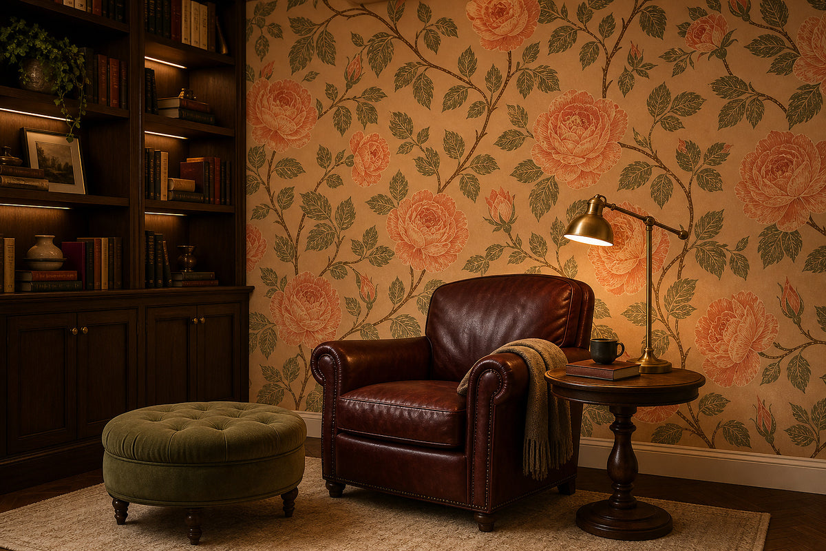 Peach Rose Wallpaper Mural product view