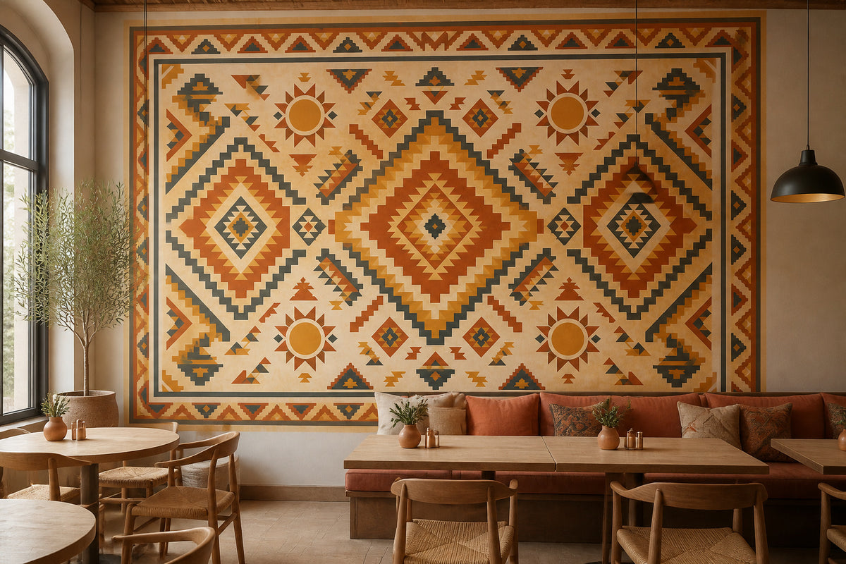 Sand Aztec Sun Wallpaper Mural product view