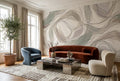 Sage Organic Contour Lines Wallpaper Mural