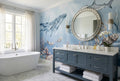 Blue Watercolour Whale Ocean Wallpaper Mural
