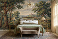 Woodland River with Swans and Bridge Wallpaper Mural
