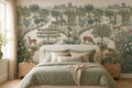 English Garden Deer and Winding Paths Wallpaper Mural