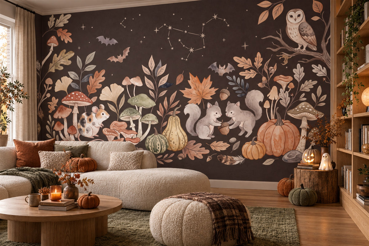 study scenic brown woodland custom non woven vinyl stick on removable wallpaper mural