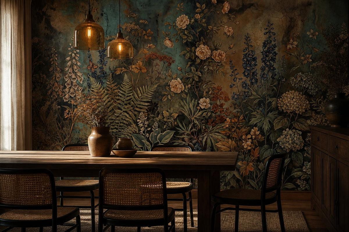 tan nature vintage jungle wallpaper dining custom stick on non woven vinyl removable