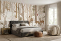 Frozen Tan Enchanted Nordic Winter Forest Wallpaper Mural