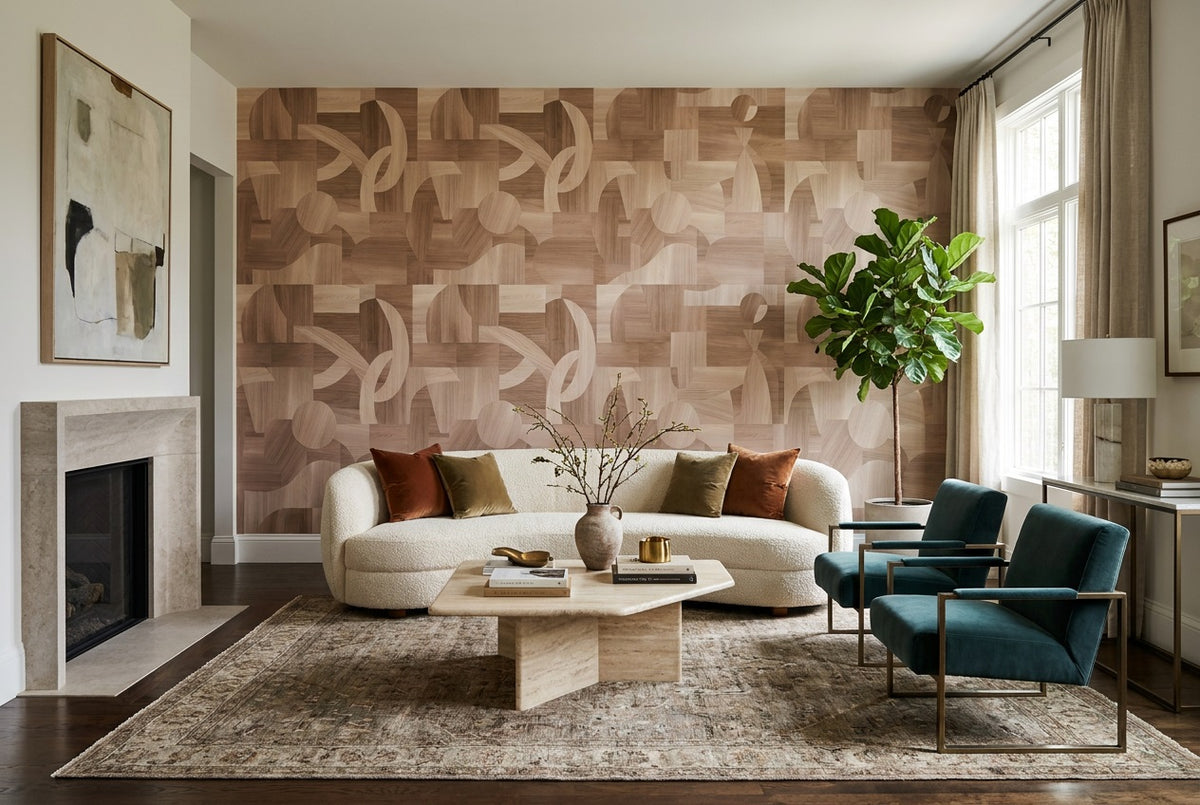 tan woodgrain wallpaper mural custom peel and stick lounge removable non woven vinyl