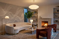Taupe Flowing White Ribbons Wallpaper Mural