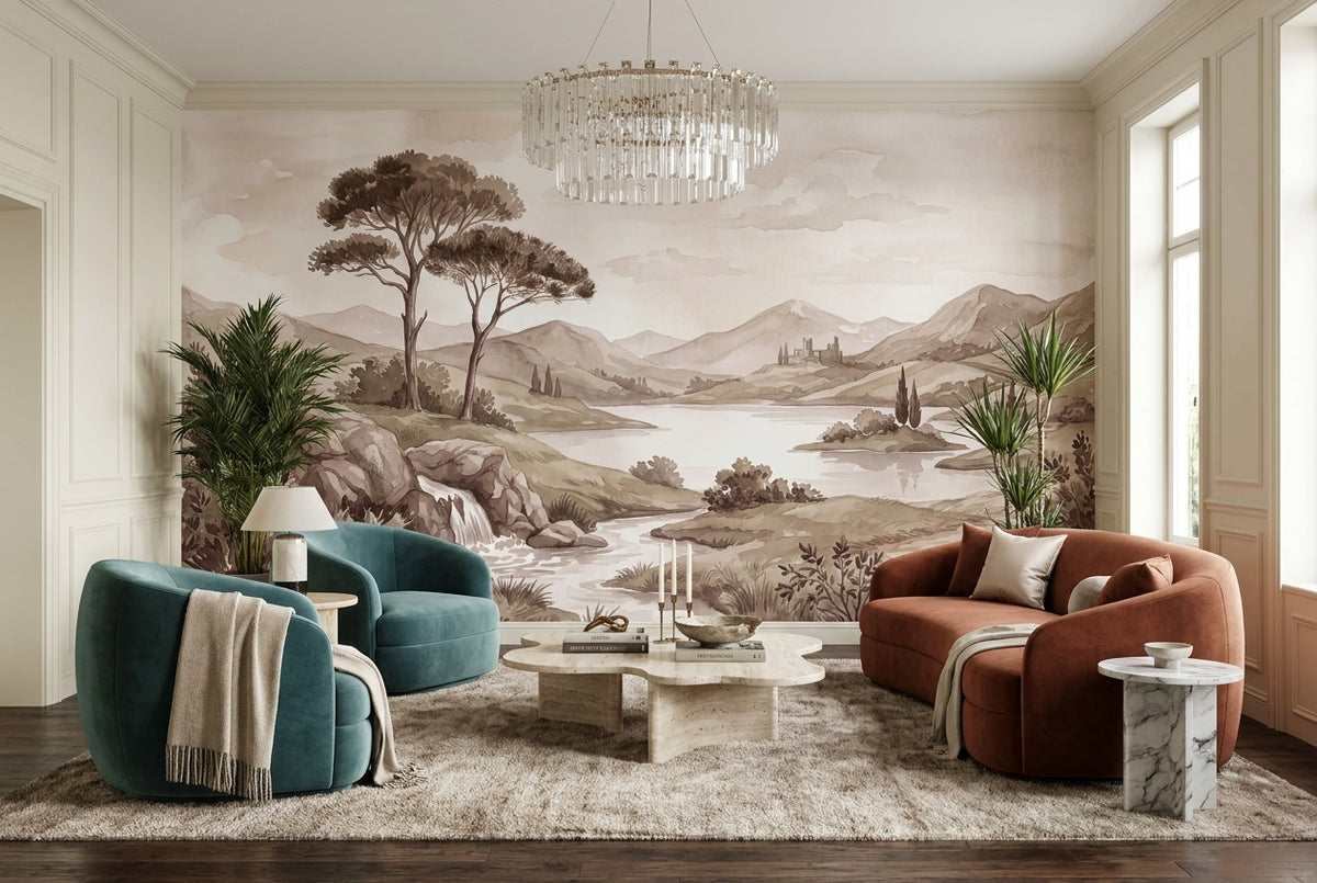 taupe lake wallpaper mural custom self adhesive living room removable non woven vinyl