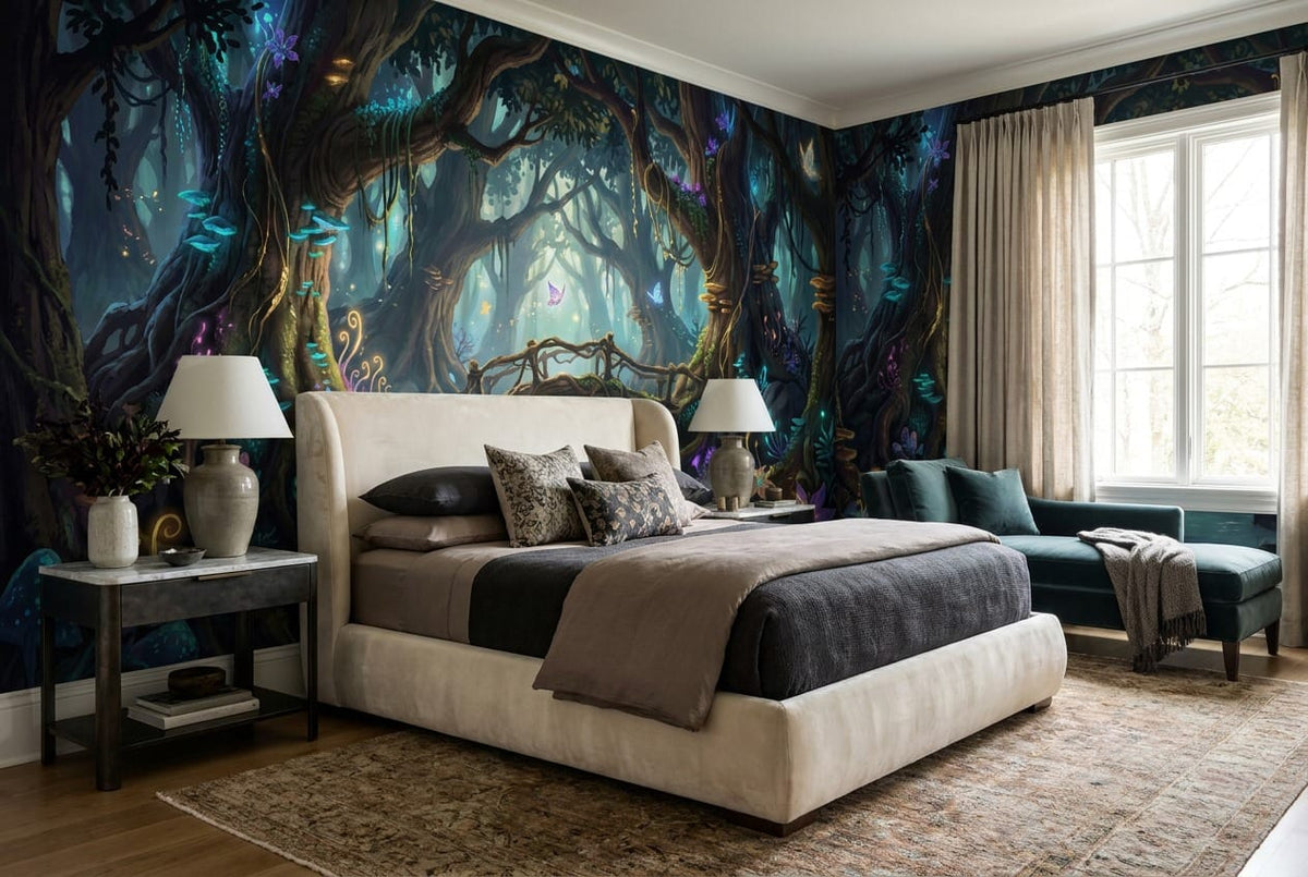 Enchanted Glowing Forest Fantasy Wallpaper Mural