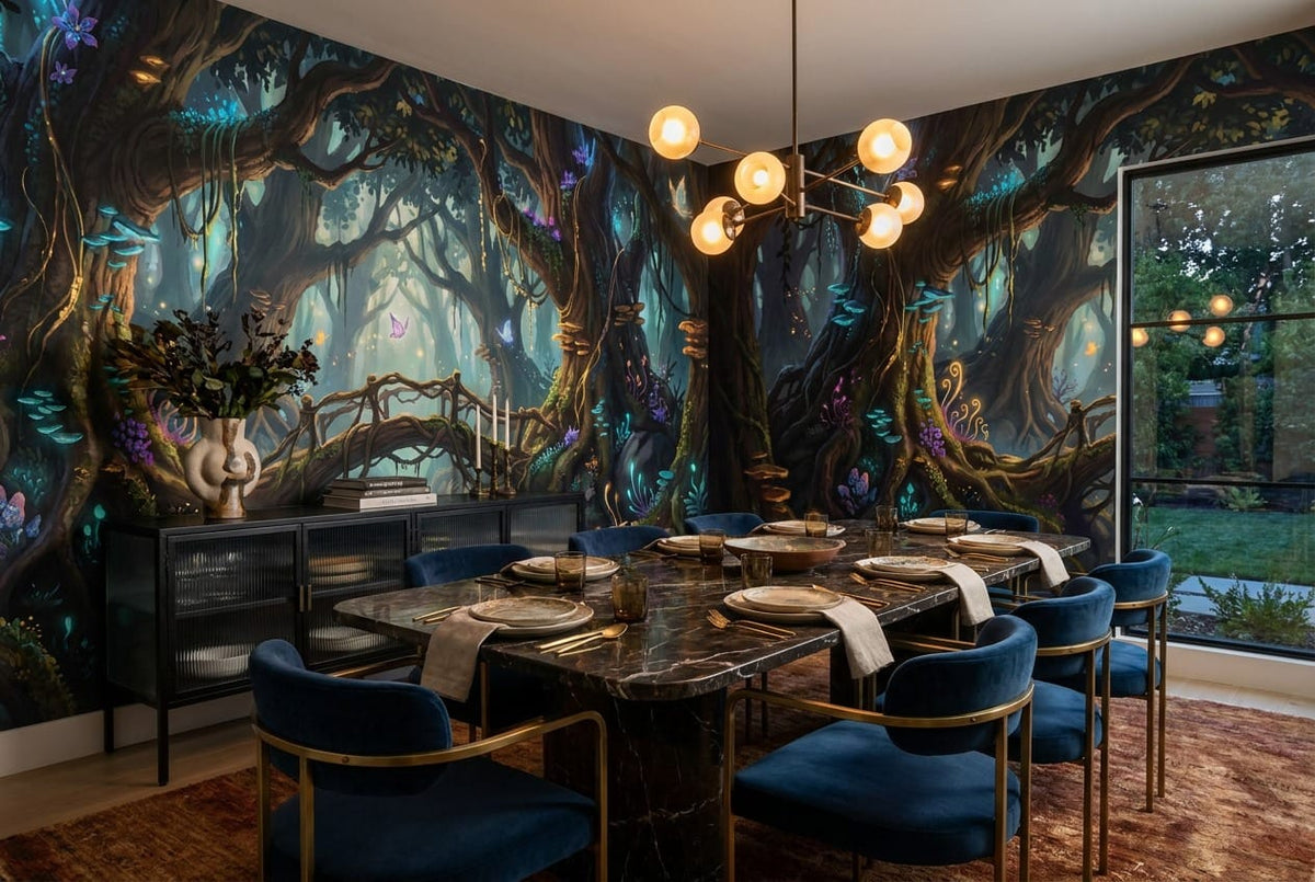 Enchanted Glowing Forest Fantasy Wallpaper Mural