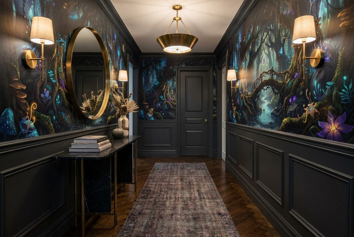 Enchanted Glowing Forest Fantasy Wallpaper Mural