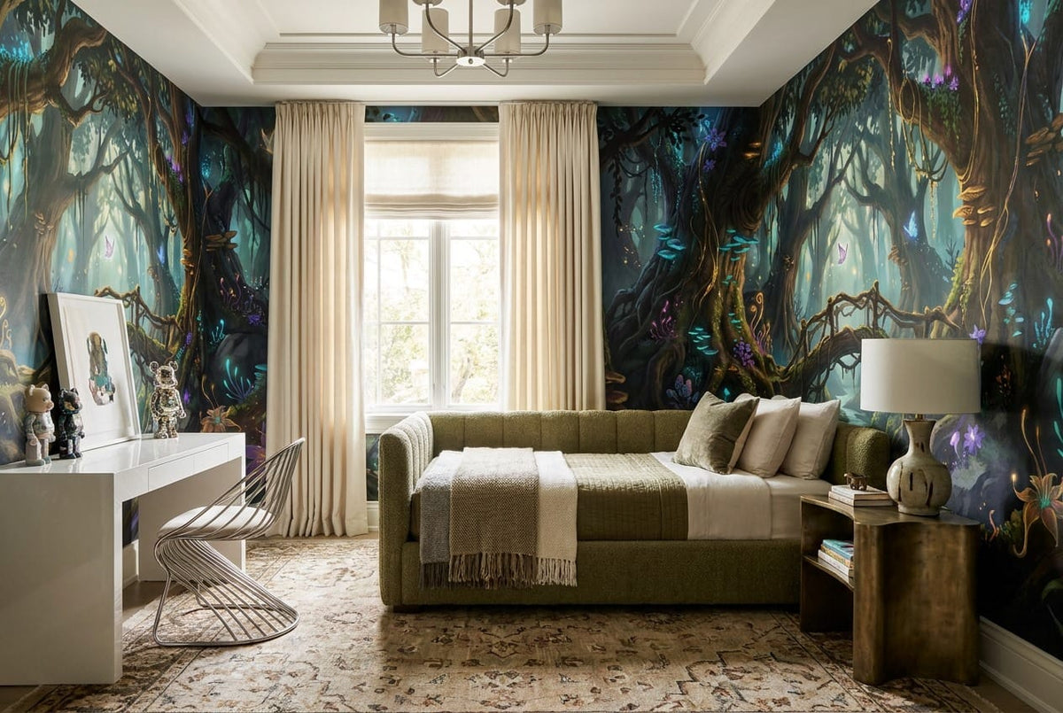 Enchanted Glowing Forest Fantasy Wallpaper Mural