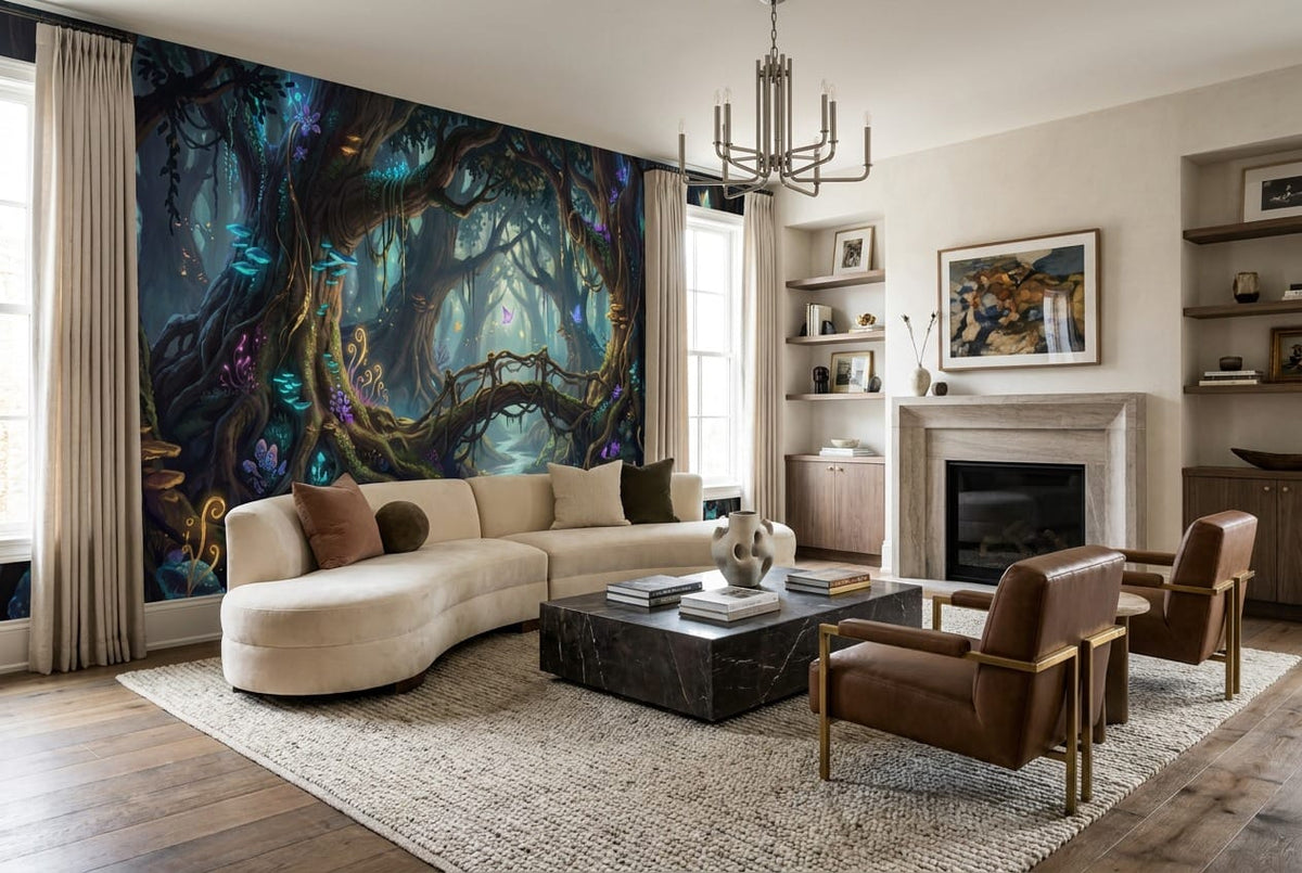 Enchanted Glowing Forest Fantasy Wallpaper Mural